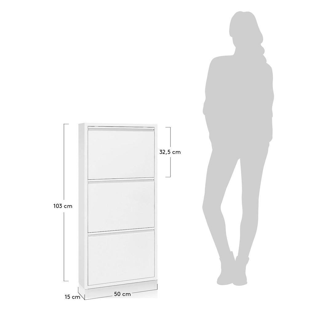 Shoe rack Ode 50 x 103 cm 3 doors white