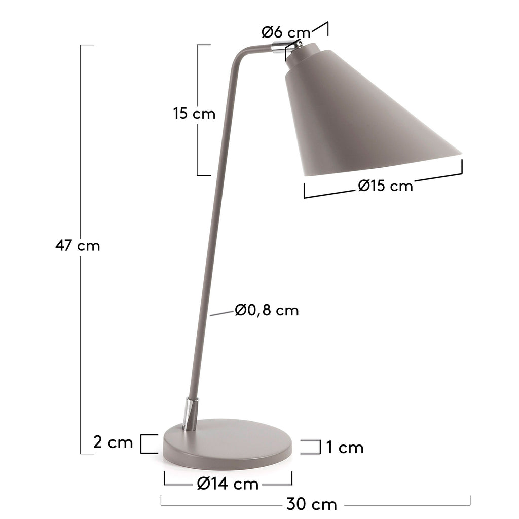Tipir table lamp in steel with grey finish