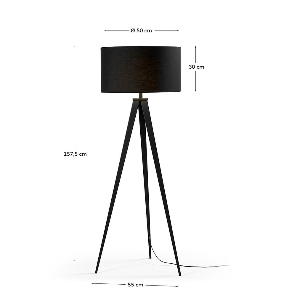 Iguazu floor lamp in steel with black finish