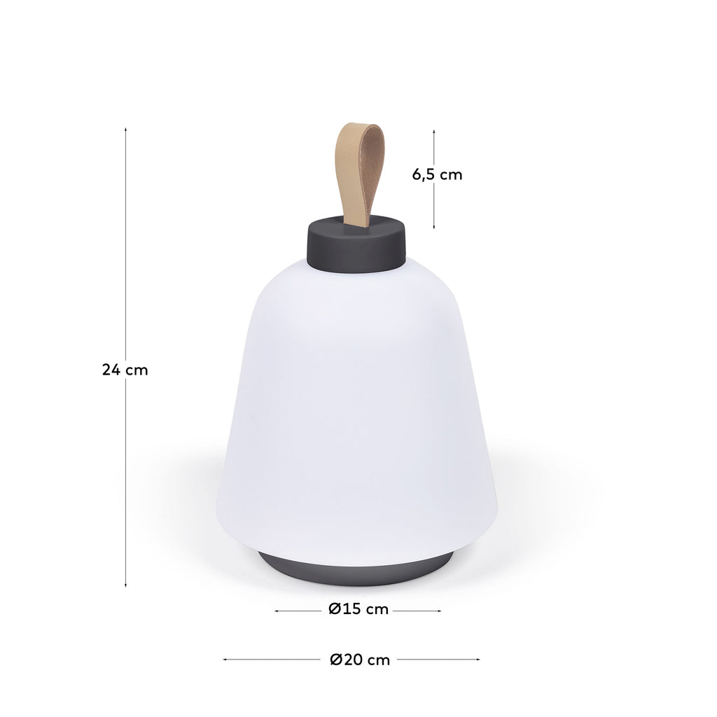 Udiya table lamp in polythene and metal with a black finish