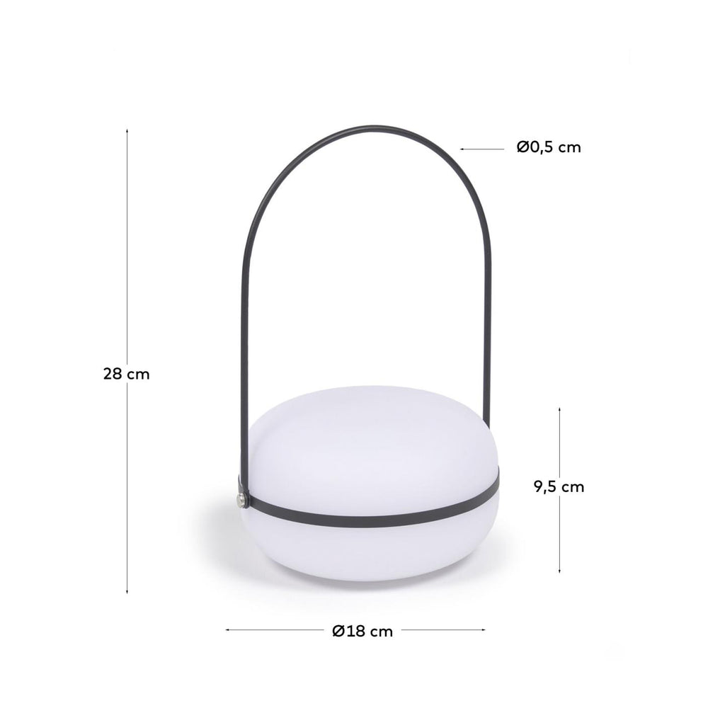Tea table lamp in polythene and metal with black finish