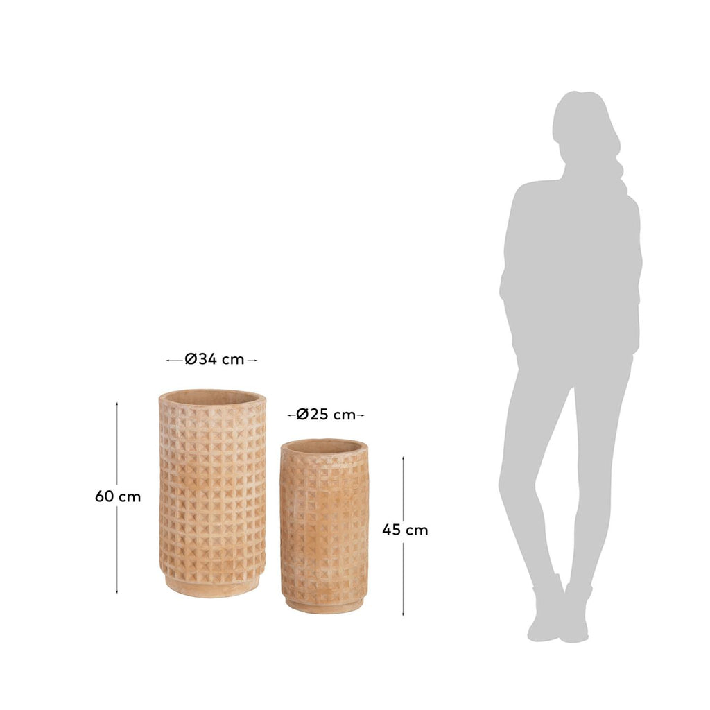 Celi set of 2 terracota plant pots, Ø 34 cm / Ø 25 cm