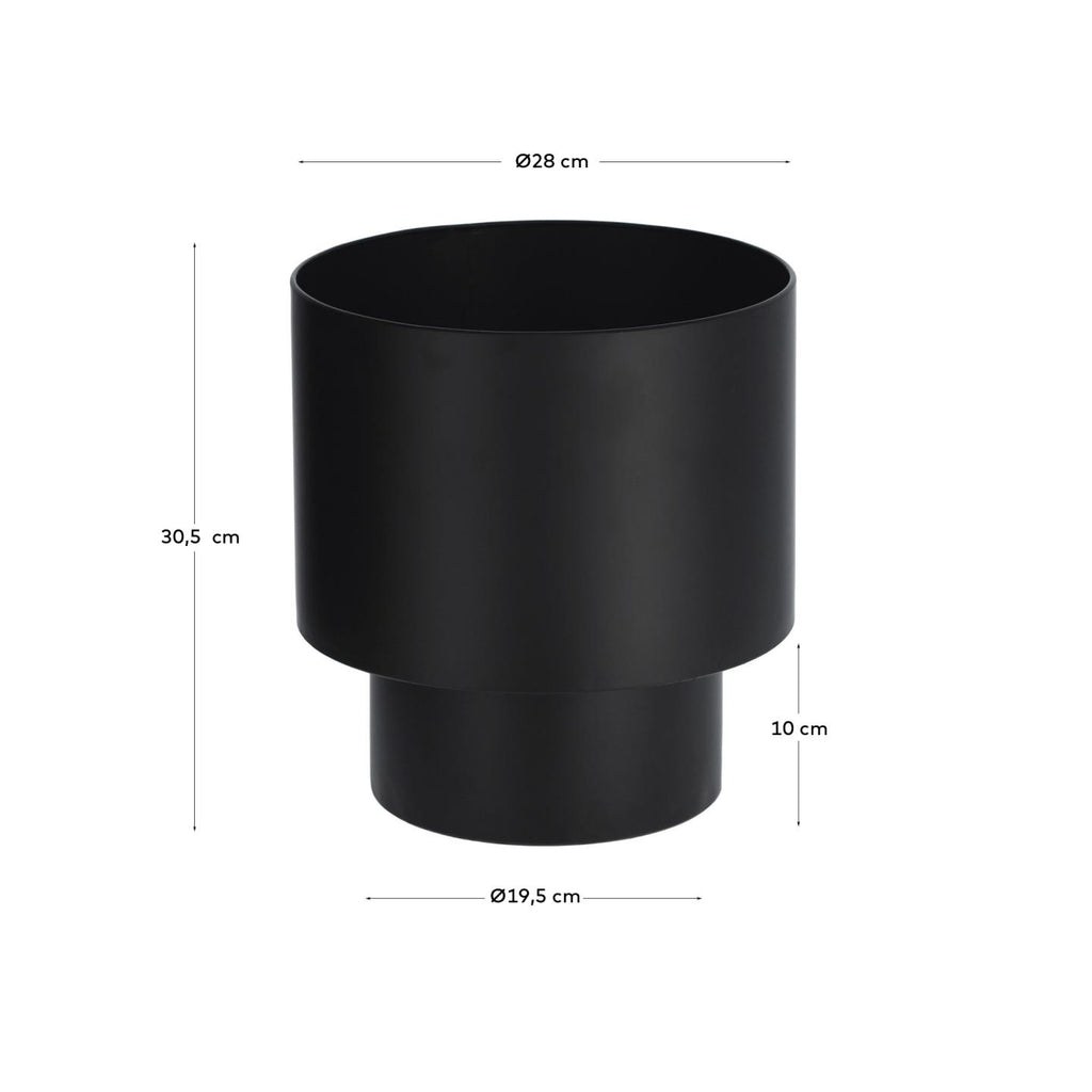 Mash black metal planter Ø 28 cm