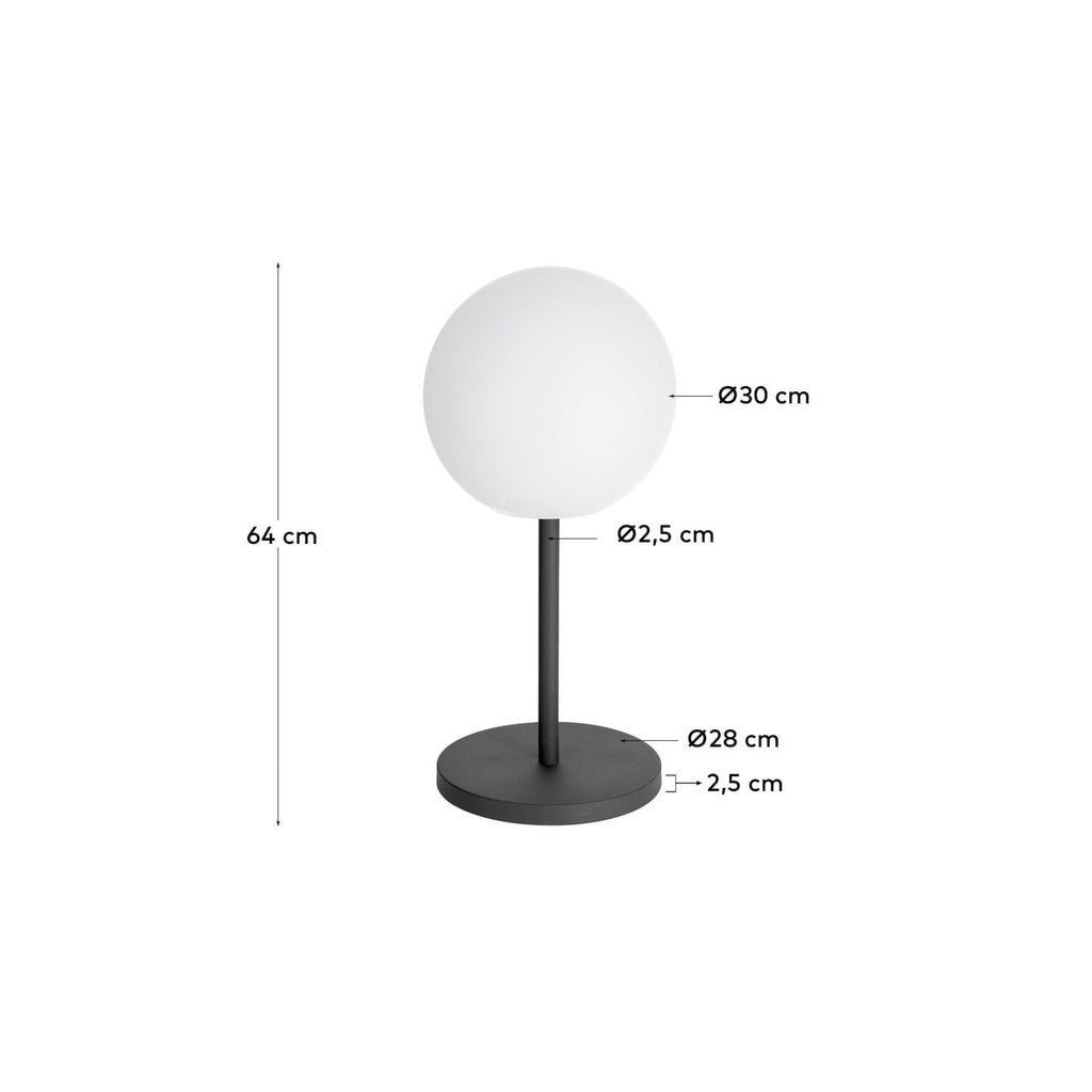 Outdoor Dinesh table lamp in black steel