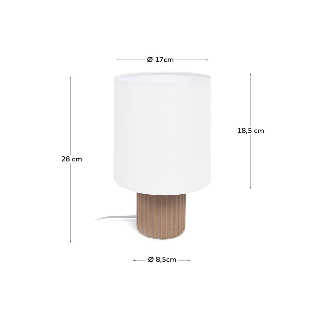 Eshe table lamp in ceramic with terracotta and white finish