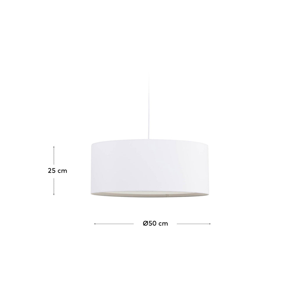 White Santana ceiling light shade with white diffuser Ø 50 cm
