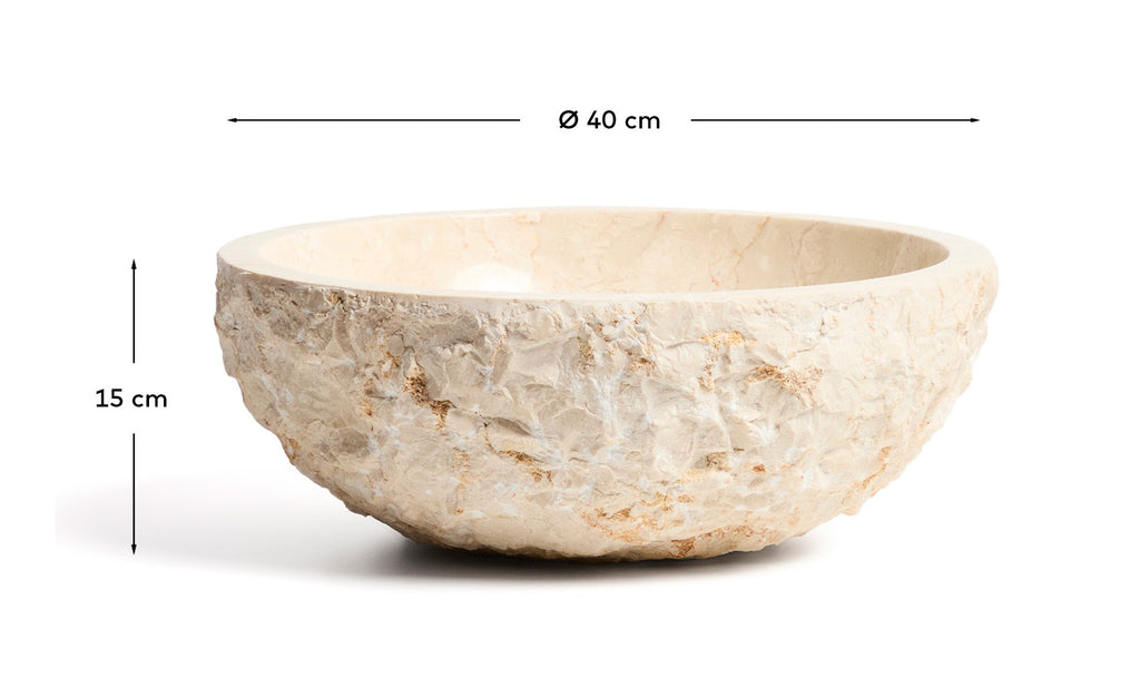 Orvane beige marble countertop washbasin Ø 40cm
