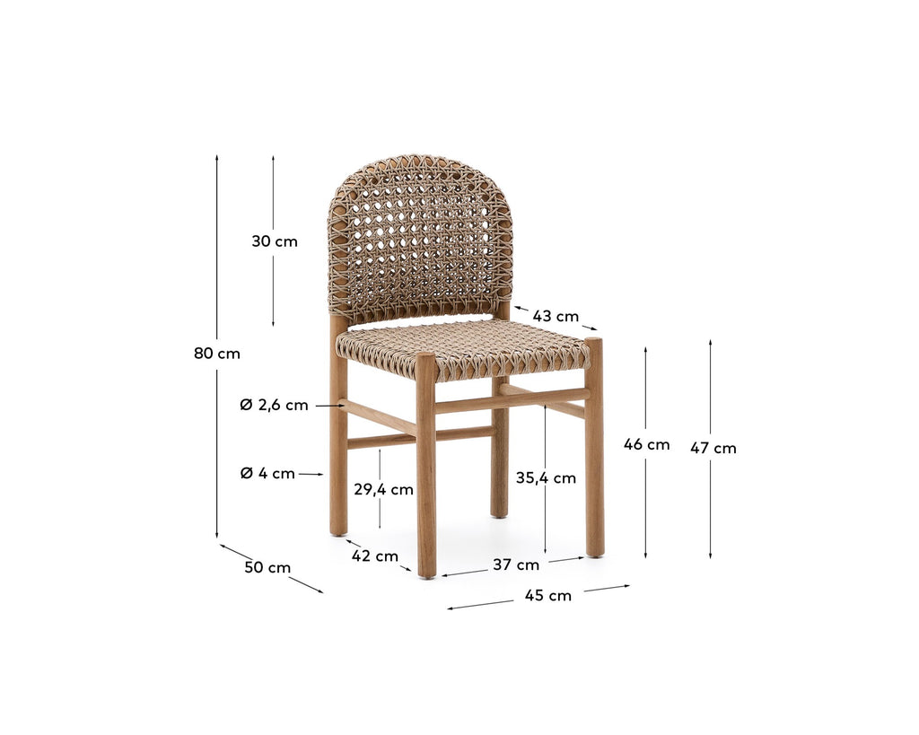 Tavira outdoor chair in solid teak wood