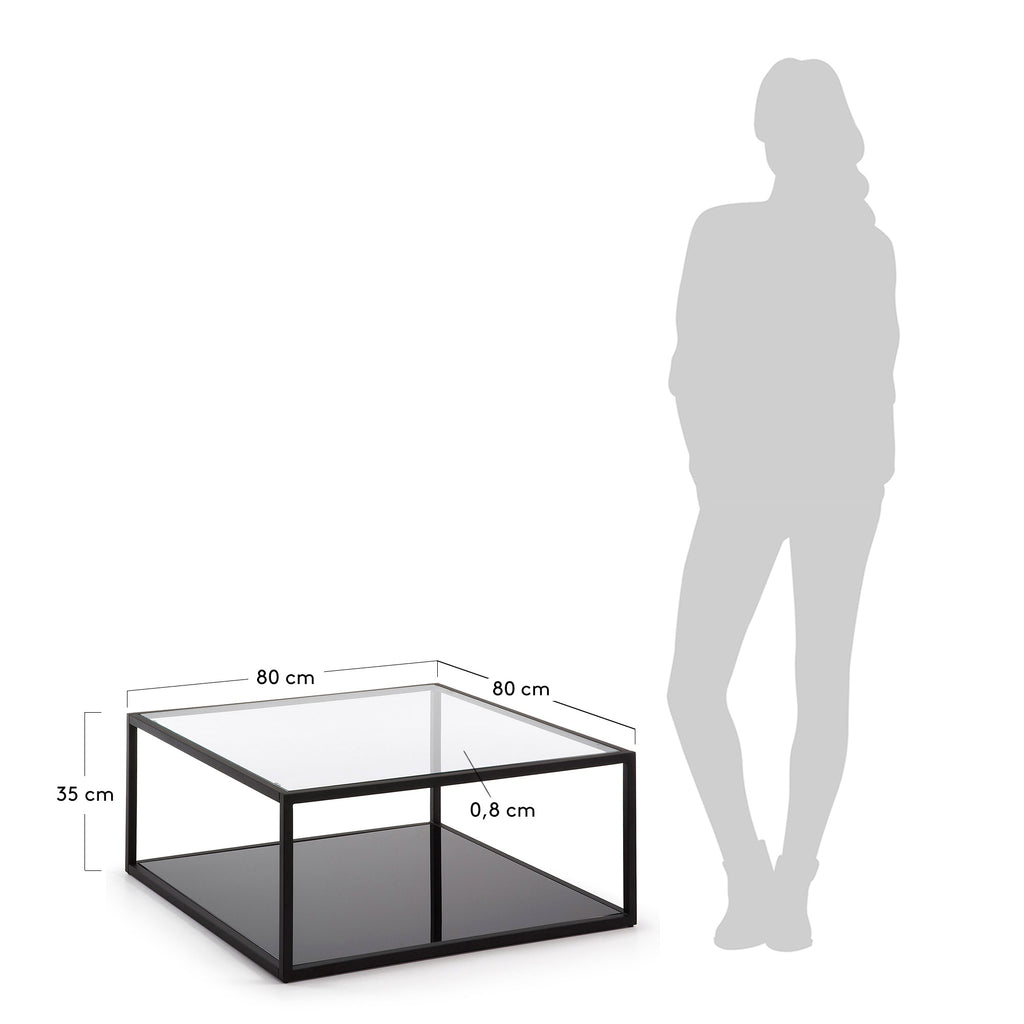 Blackhill black square coffee table 80 x 80 cm