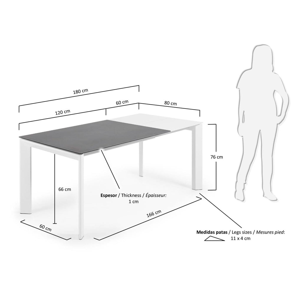 Axis table 120 (180) cm white legs