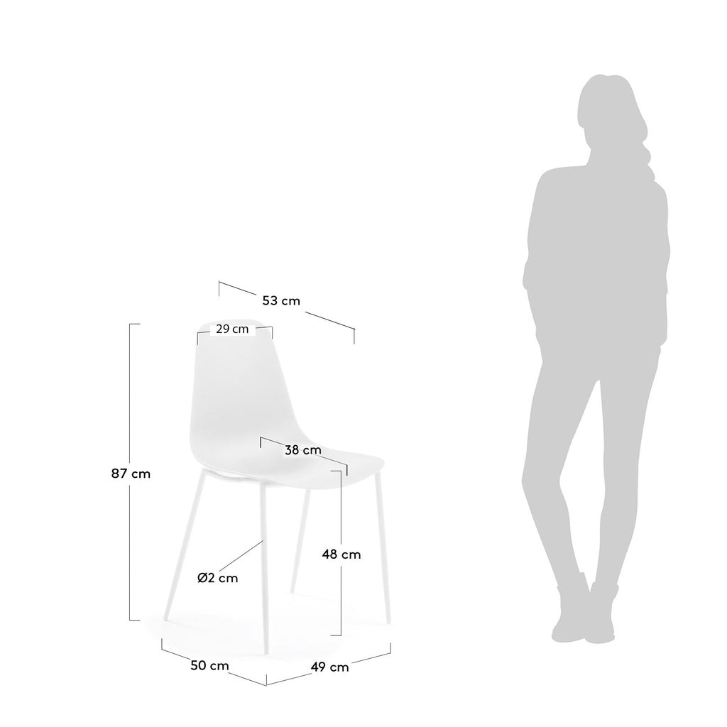 Whatts chair with steel legs in white finnish