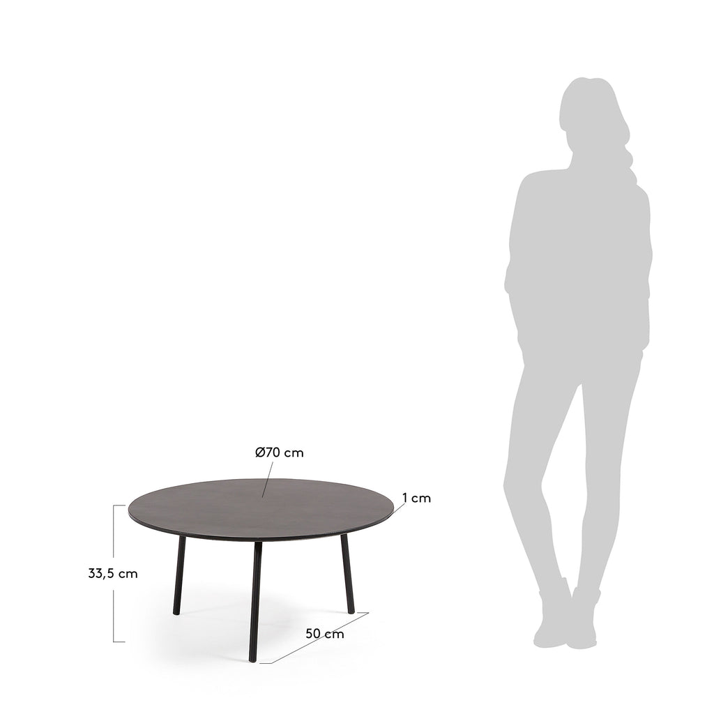 Mathis cement fibre with steel legs with black finish Ø 70 cm