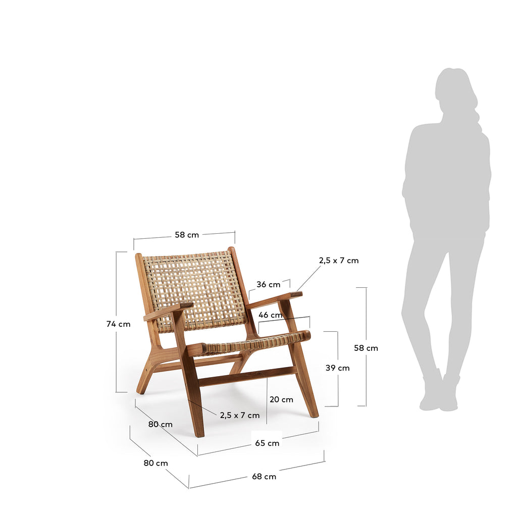 Grignoon chair, made from solid acacia wood and woven wicker FSC 100%