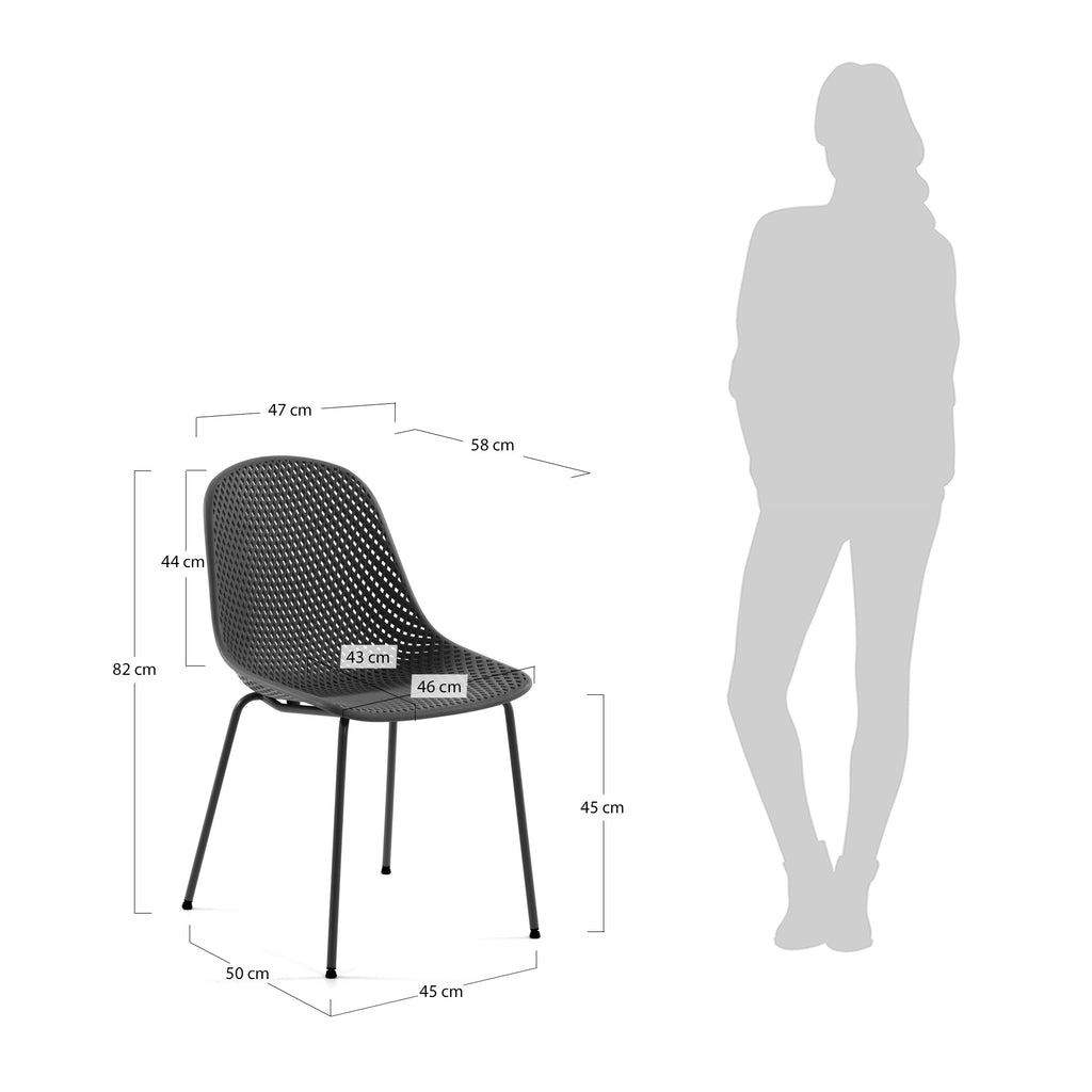 Quinby outdoor dining chair in grey