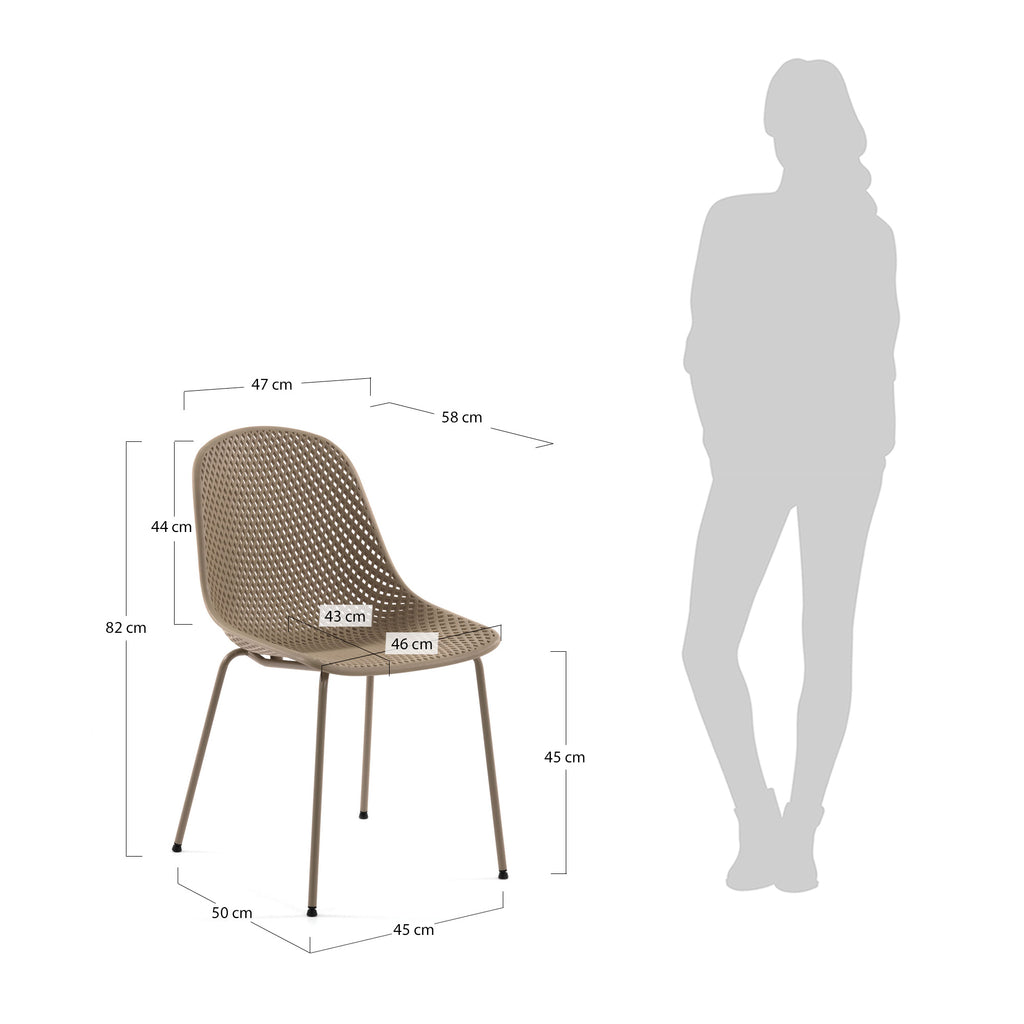 Quinby outdoor dining chair in beige