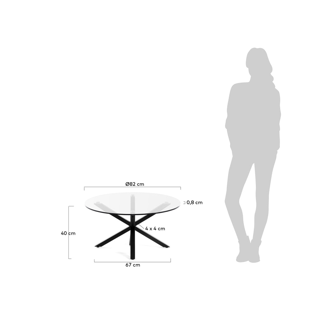 Argo coffee table glass black Ø 82 cm