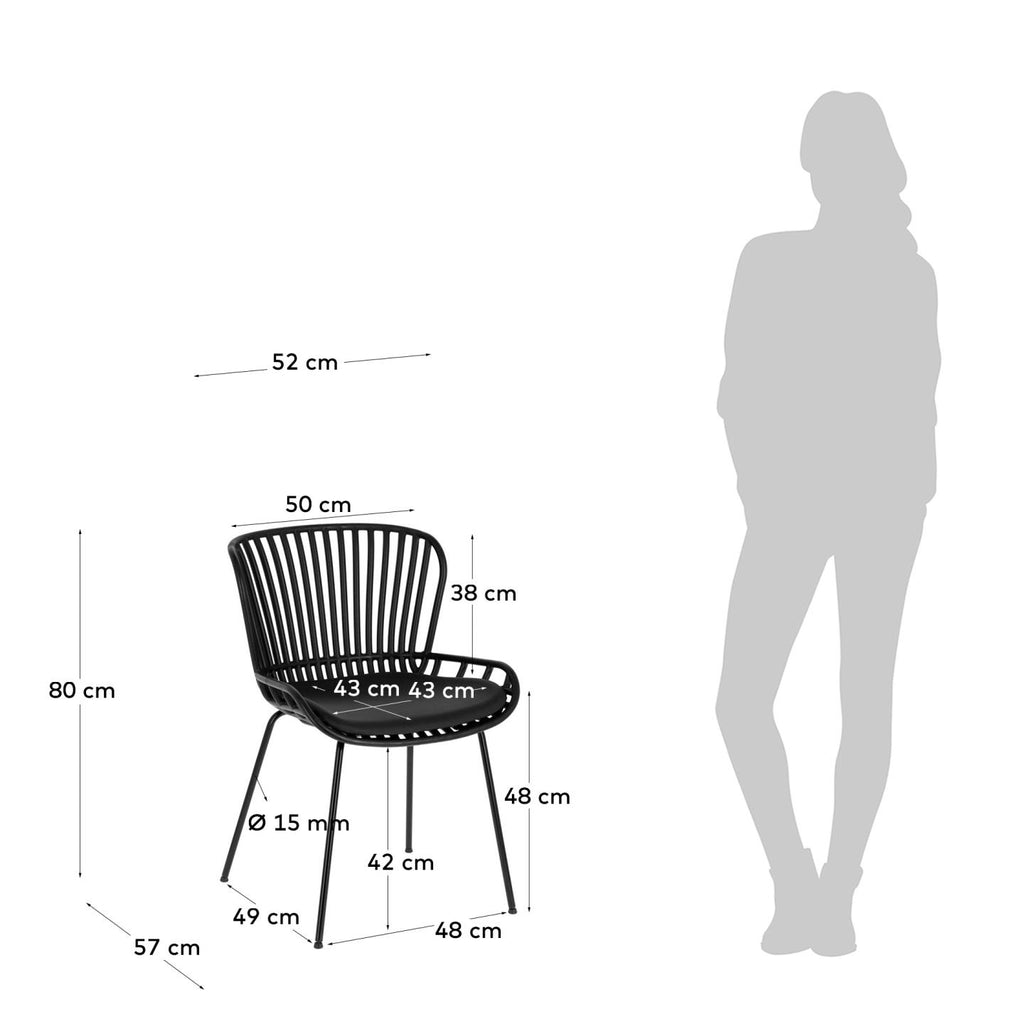 Surpik chair with steel legs in black finnish