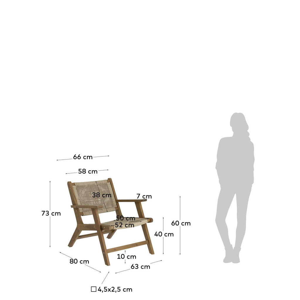 Geralda acacia wood armchair with dark finish FSC 100%