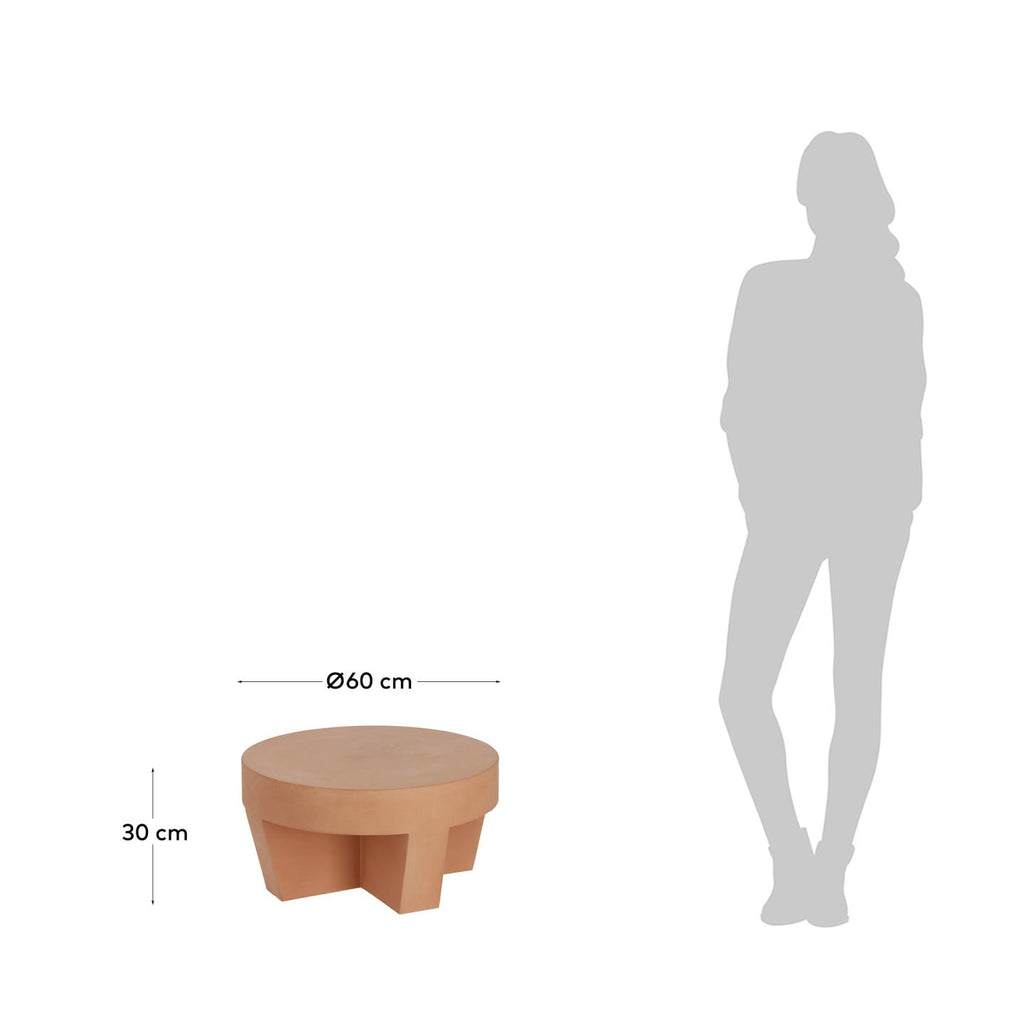 Vilena round outdoor terracotta coffee table, Ø 60 cm