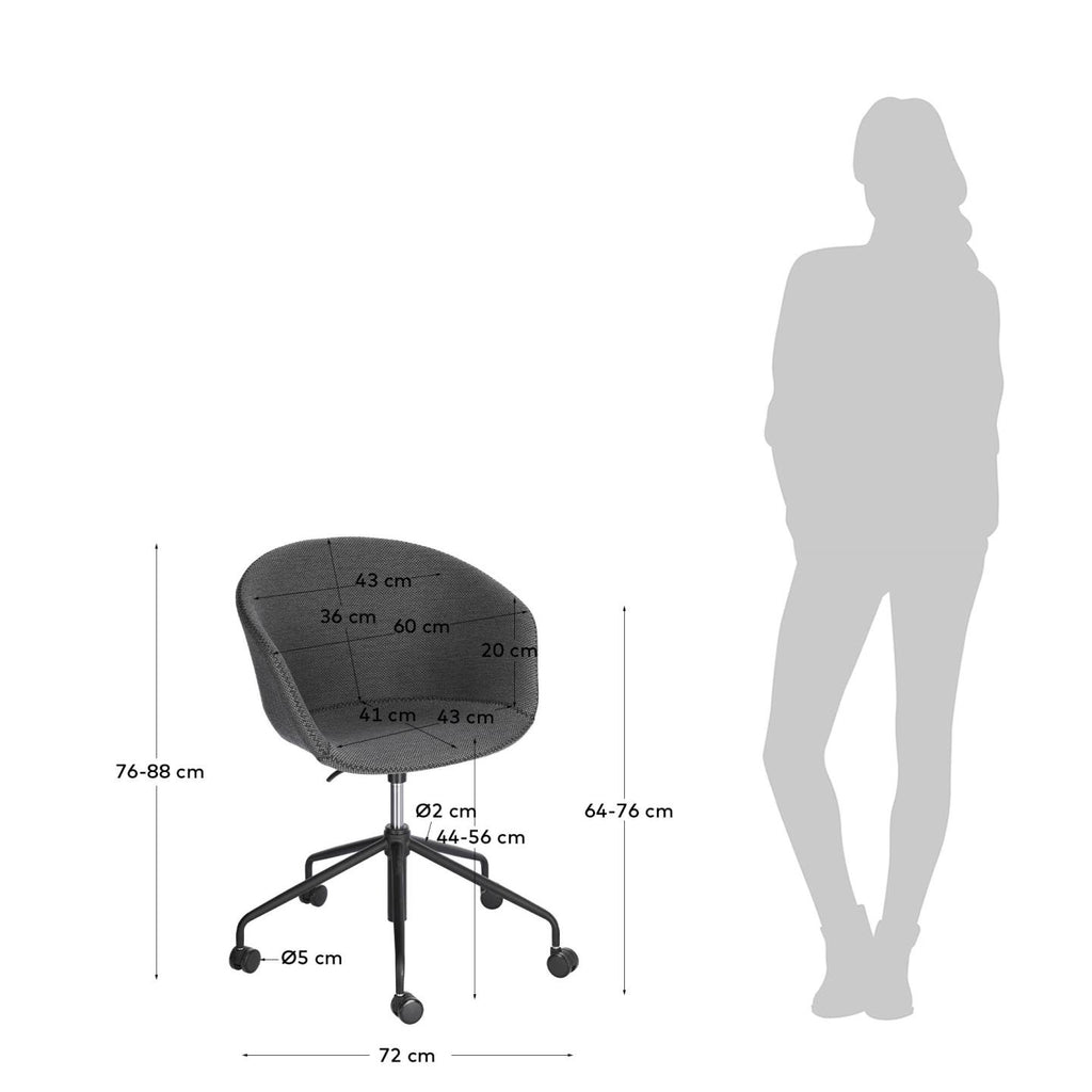 Yvette dark grey office chair