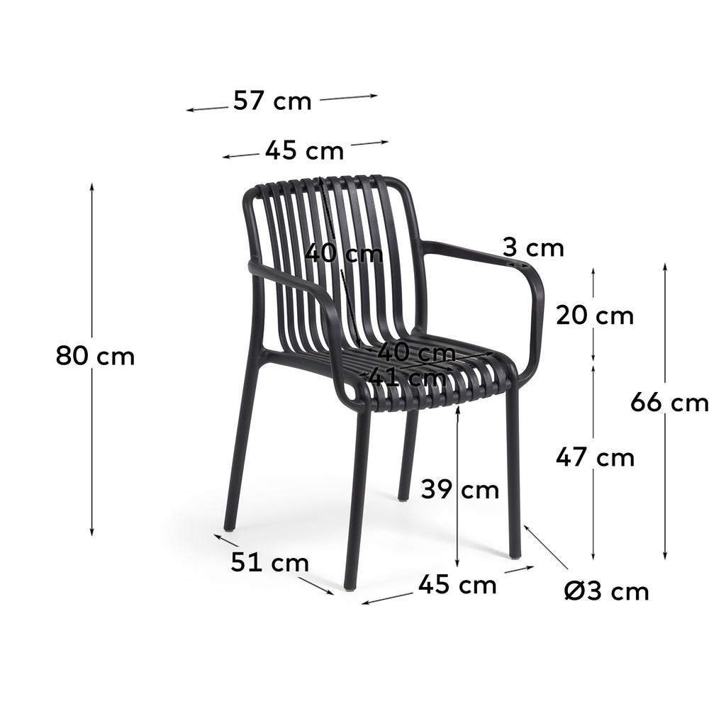 Isabellini stackable outdoor chair in black