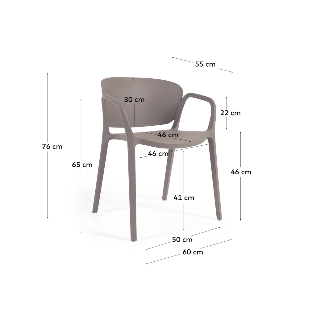 Ania stackable brown garden chair