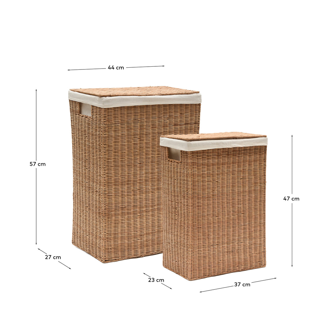 Indali set of 2 rattan baskets, 44 x 27 cm / 37 x 23 cm