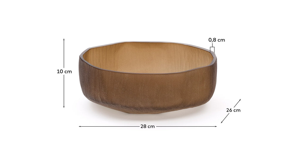 Terrava brown glass centerpiece 10cm