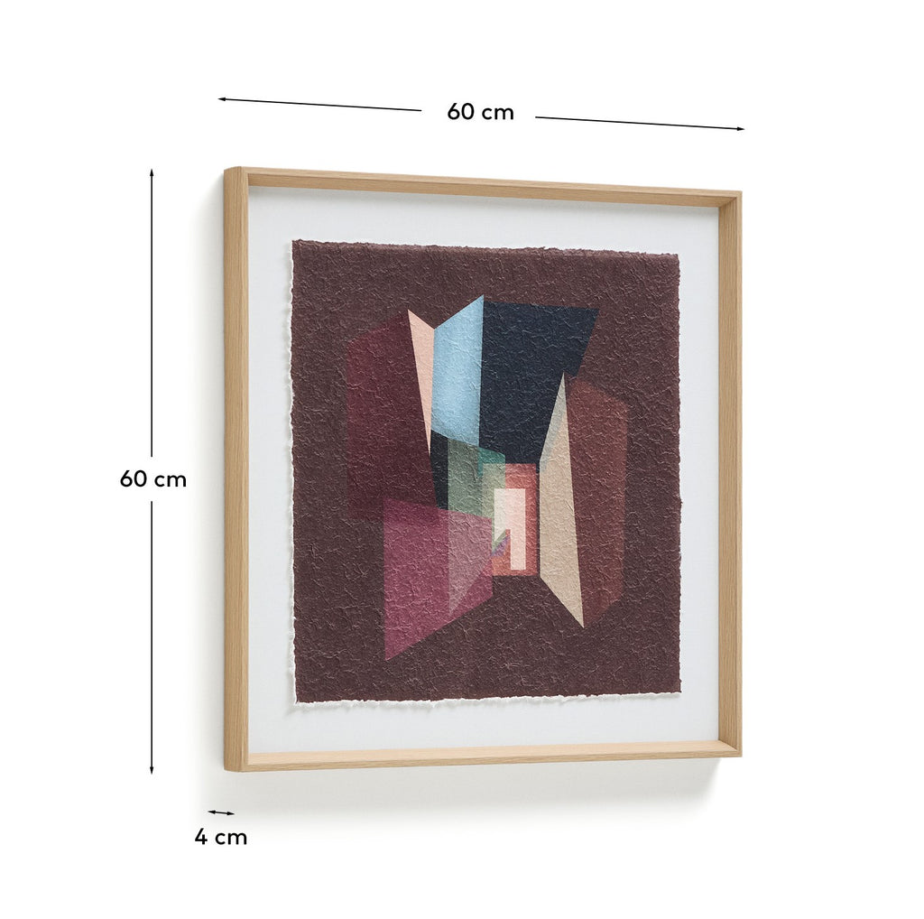 Veluni multicoloured recycled paper picture 60 x 60cm