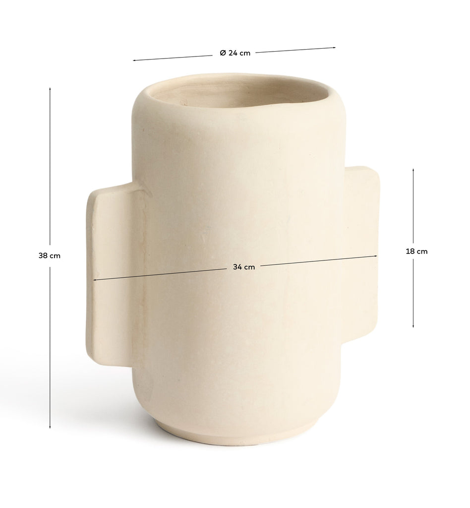 Mireni papier-mâché vase beige 38 cm