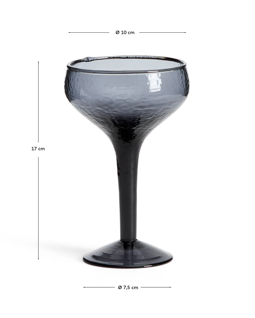 Sileia wine glass made of blue recycled glass