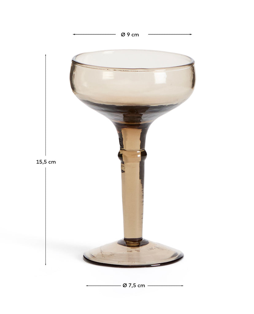 Vinea wine glass made of brown recycled glass
