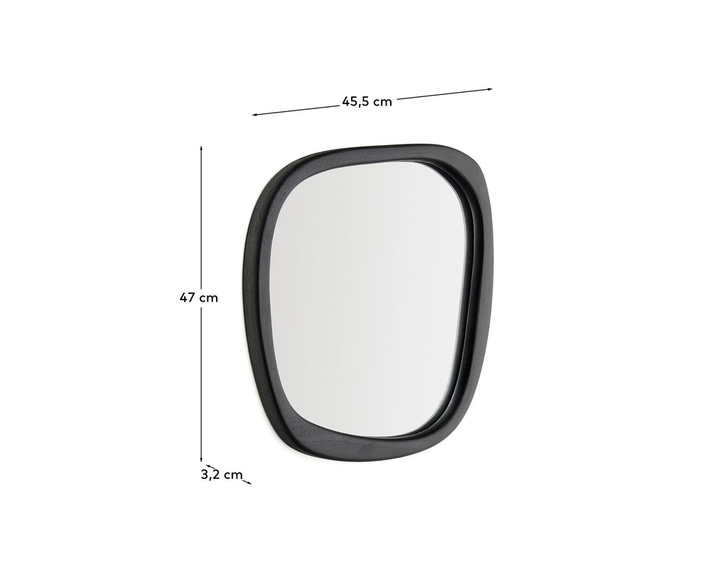 Alura black teak wood mirror 45,5 x 47 cm FSC 100%