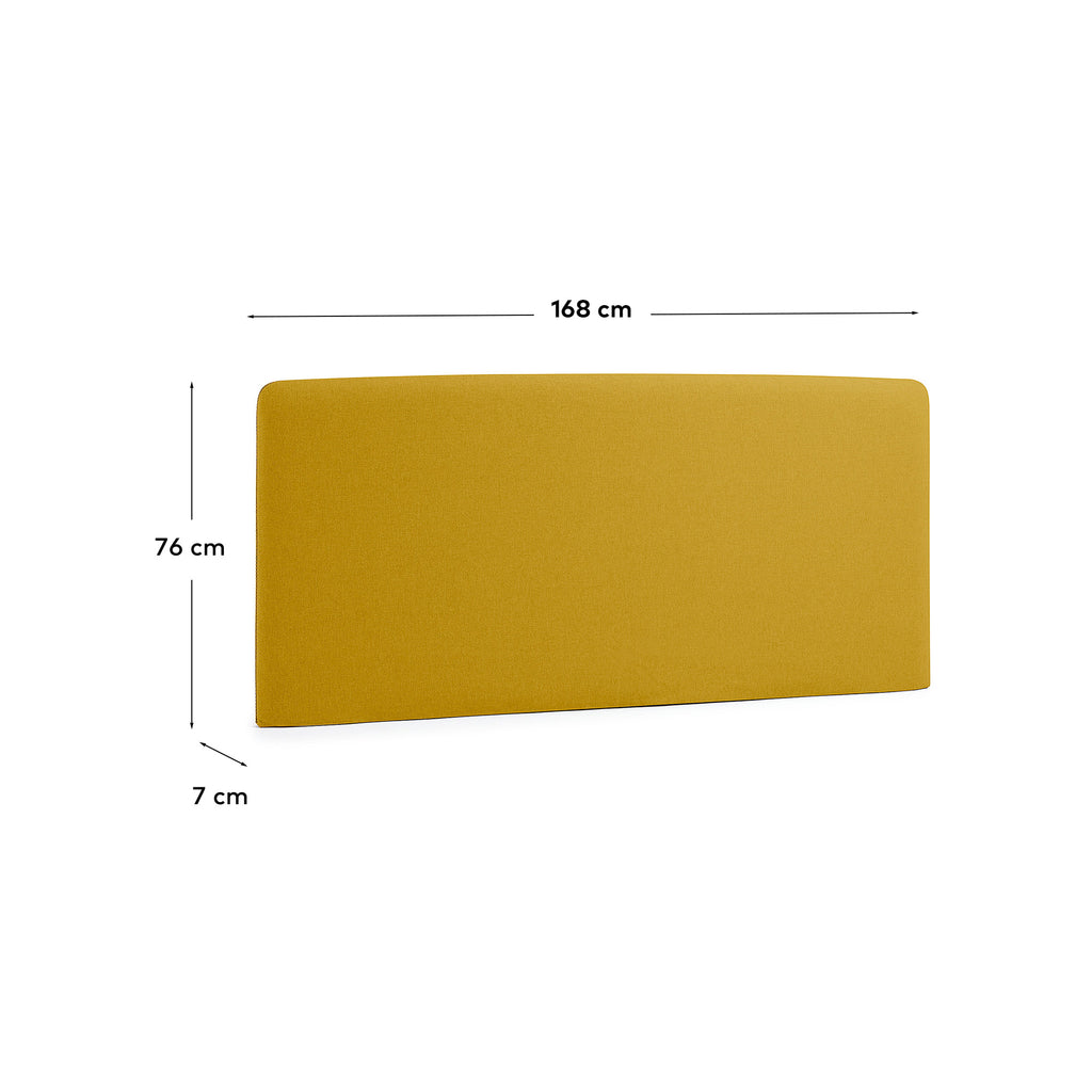 Dyla headboard cover in mustard for 150 cm beds