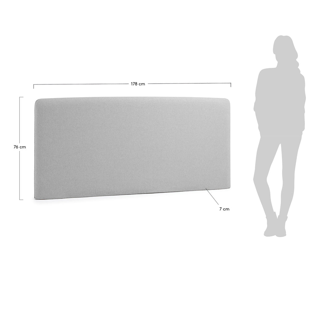 Dyla headboard cover in grey for 160 cm beds