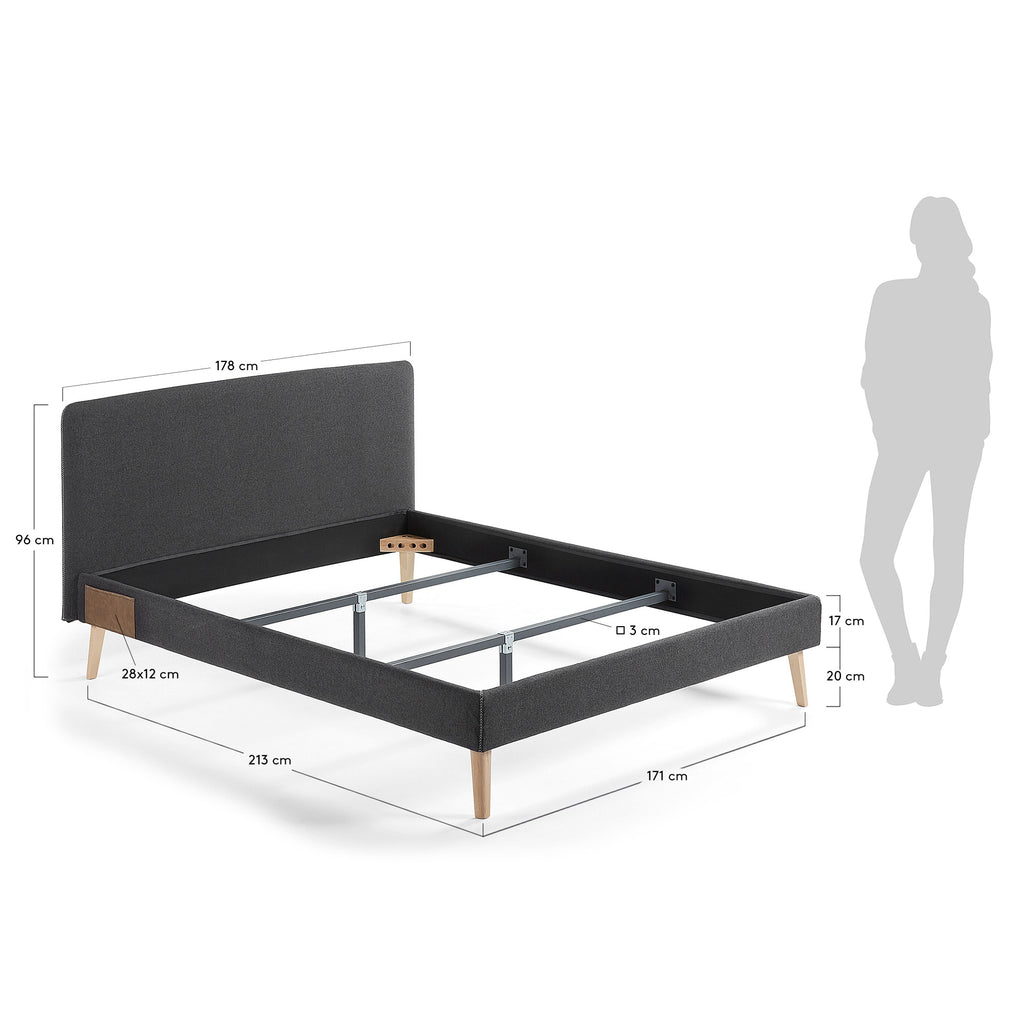 Dyla bed cover in black for a 160 x 200 cm mattress