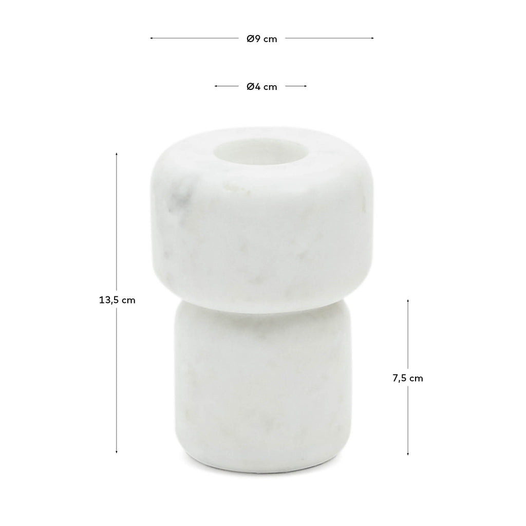 Signe small, white marble candlestick, 12 cm