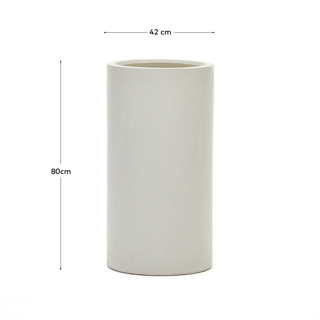 Aiguablava plant pot in white cement, Ø 42 cm