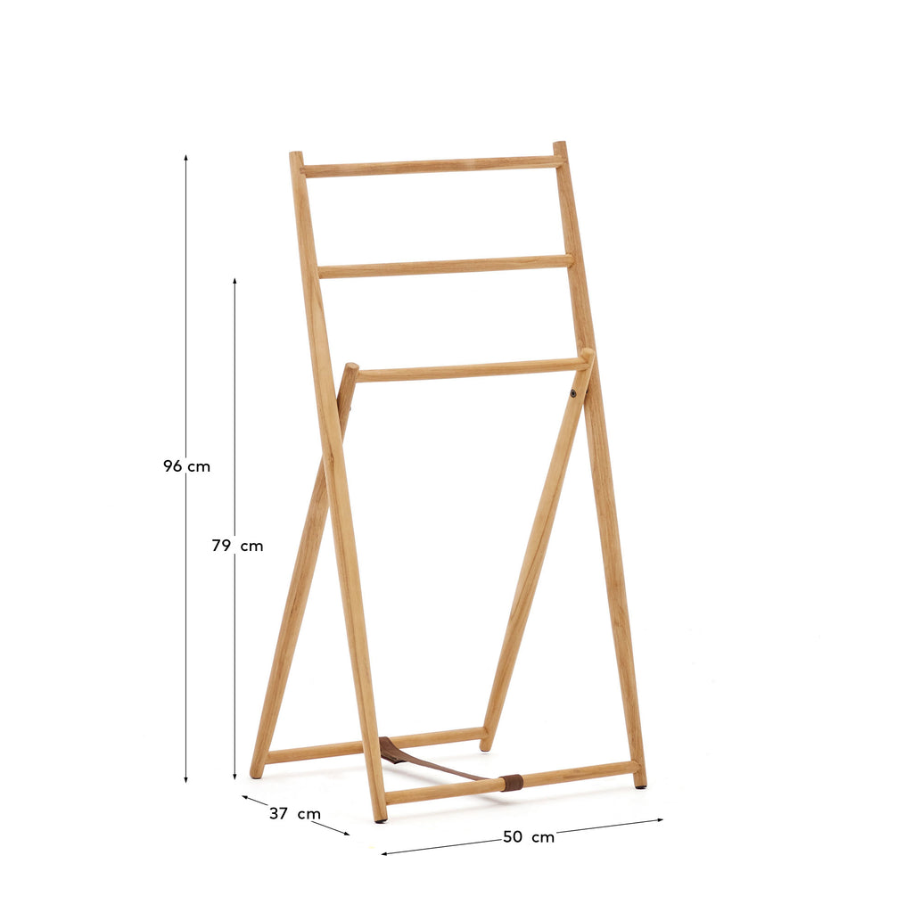 Roxana towel rack in solid teak, 50 x 95 cm
