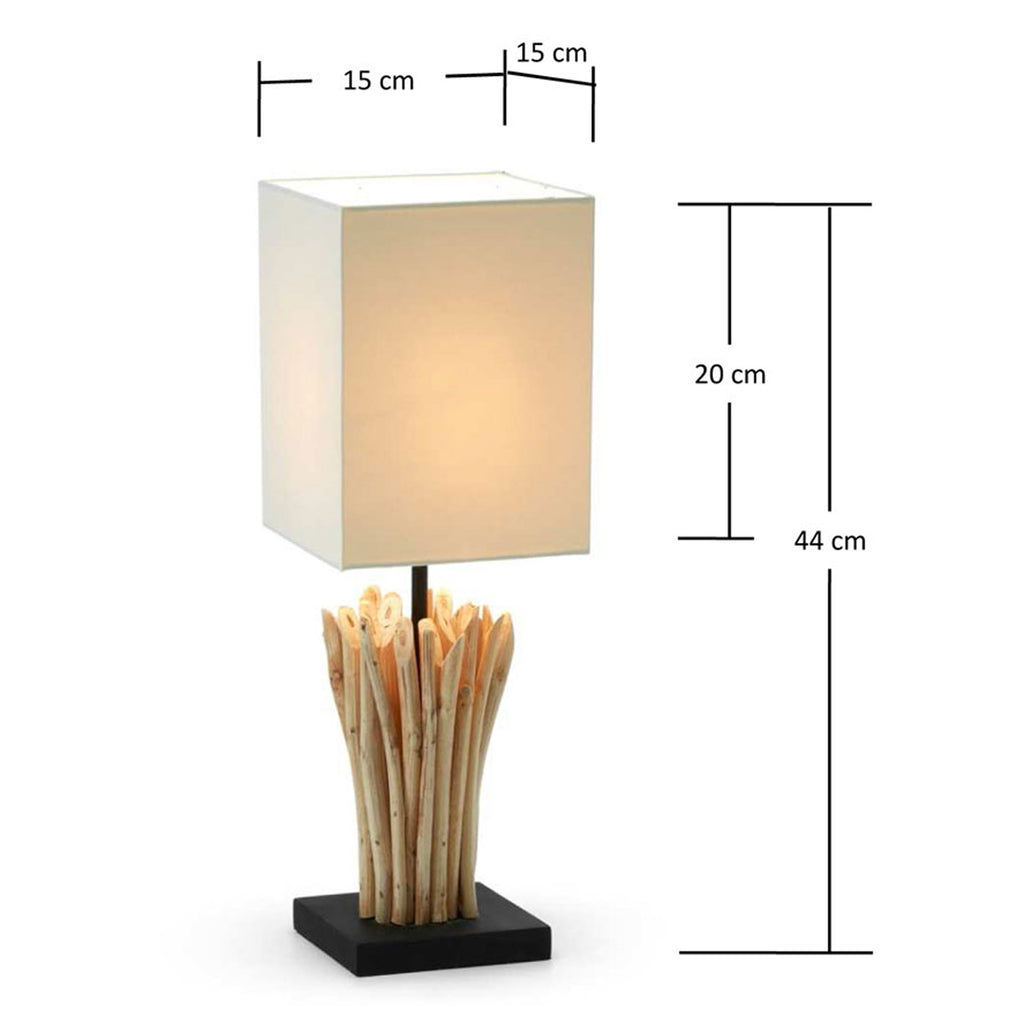 Boop table lamp made of solid red wood and rubberwood