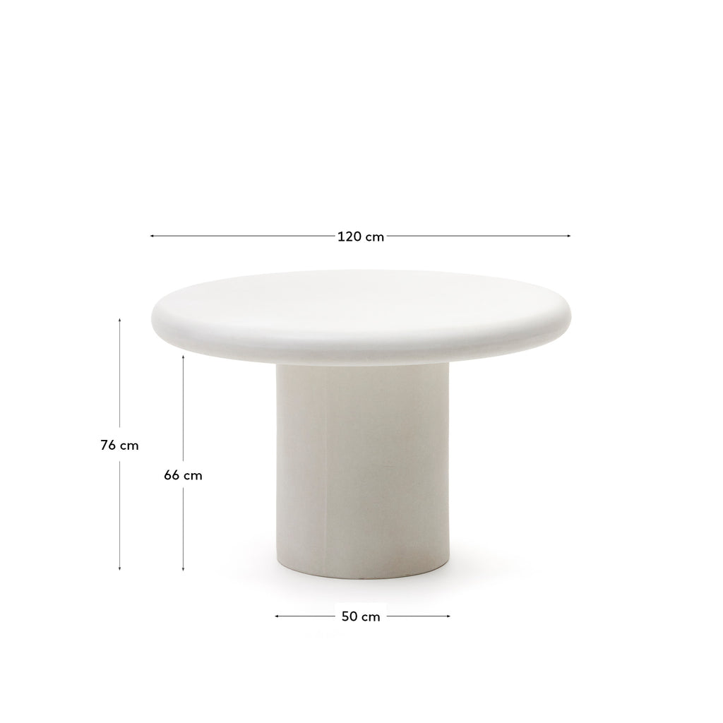 Addaia Round Table made of White Cement Ø120 cm