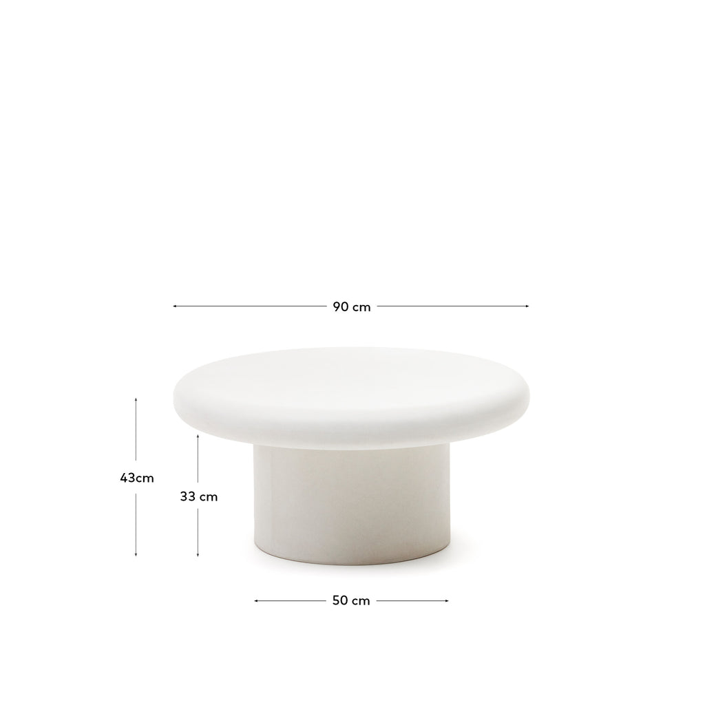 Addaia Round White Cement Coffee Table Ø90 cm