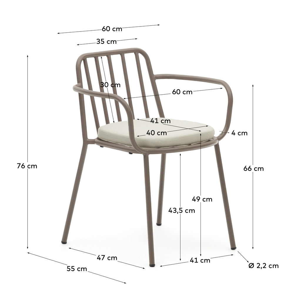 Bramant stackable steel chair with mauve finish