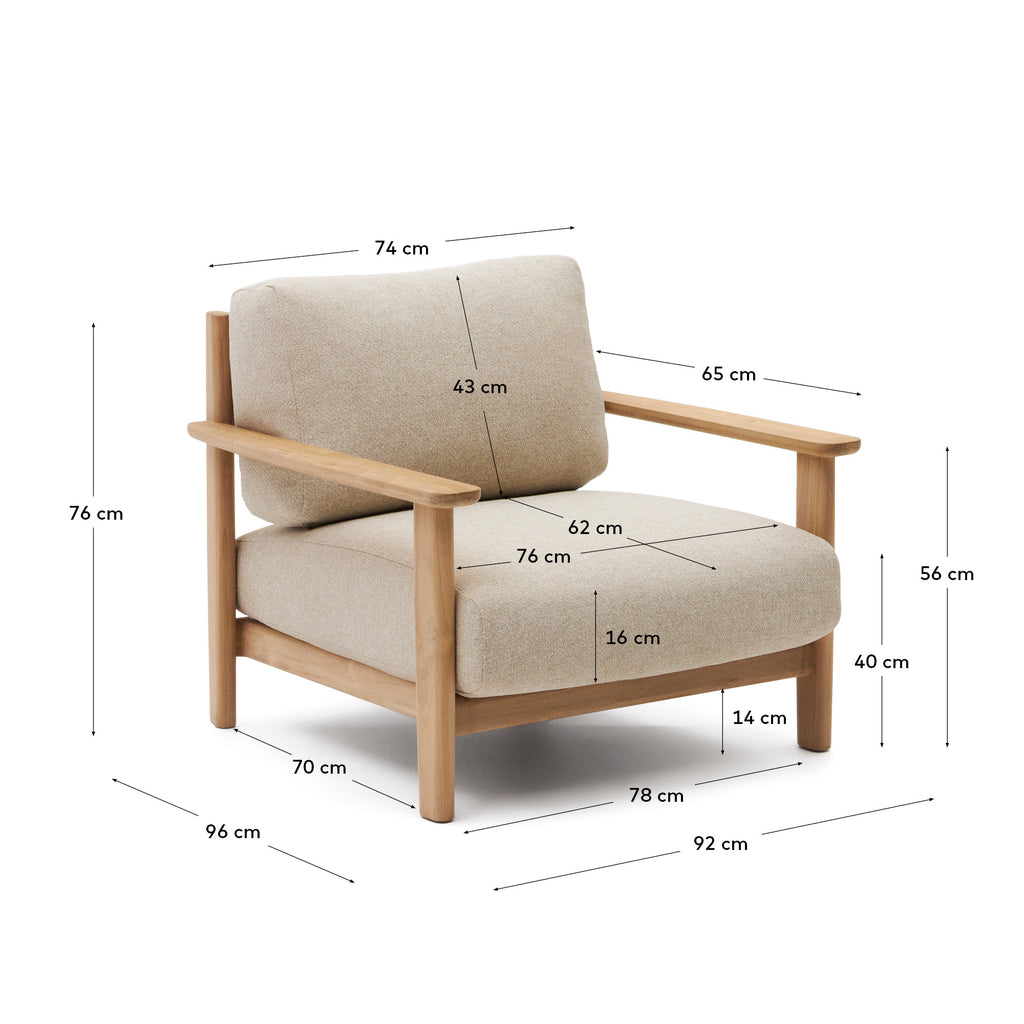 Tirant armchair made from solid teak wood FSC 100%