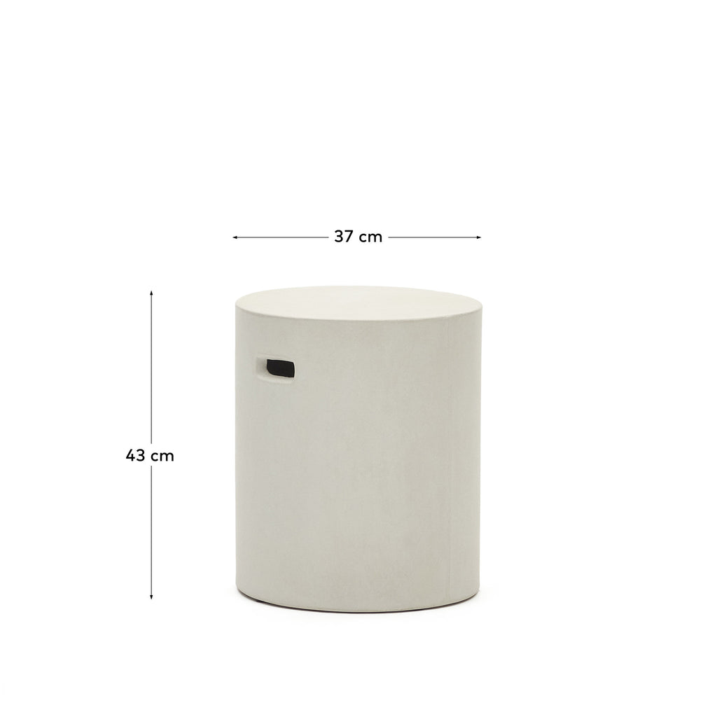 Aiguablava footrest in white cement, Ø 37 cm