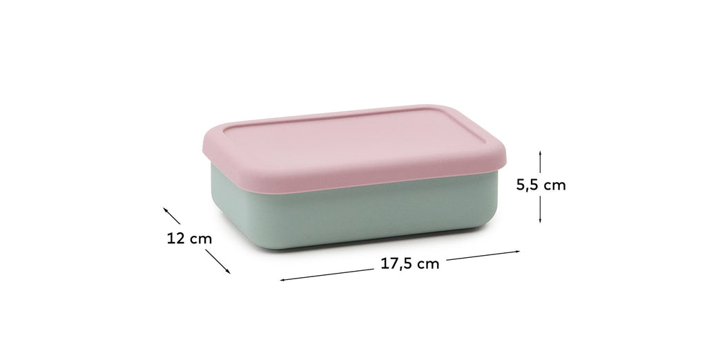 Lili lunch box in pink and turquoise silicone