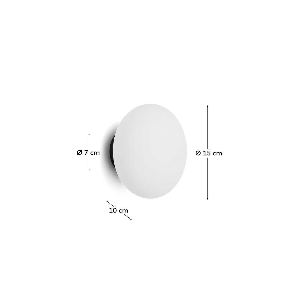Bamila wall lamp in smoked glass and nickel Ø15cm