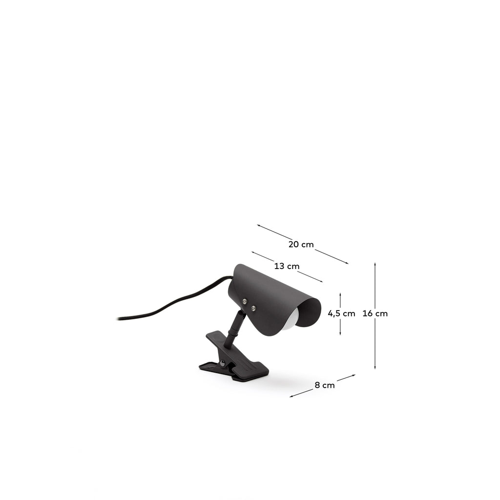 Jula small lamp with clamp in black metal