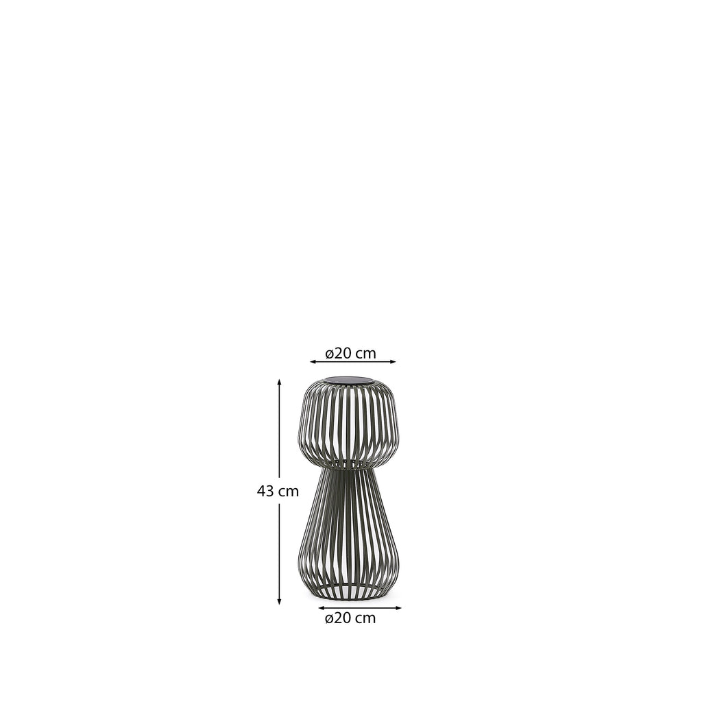 Reiba green metal solar table lamp