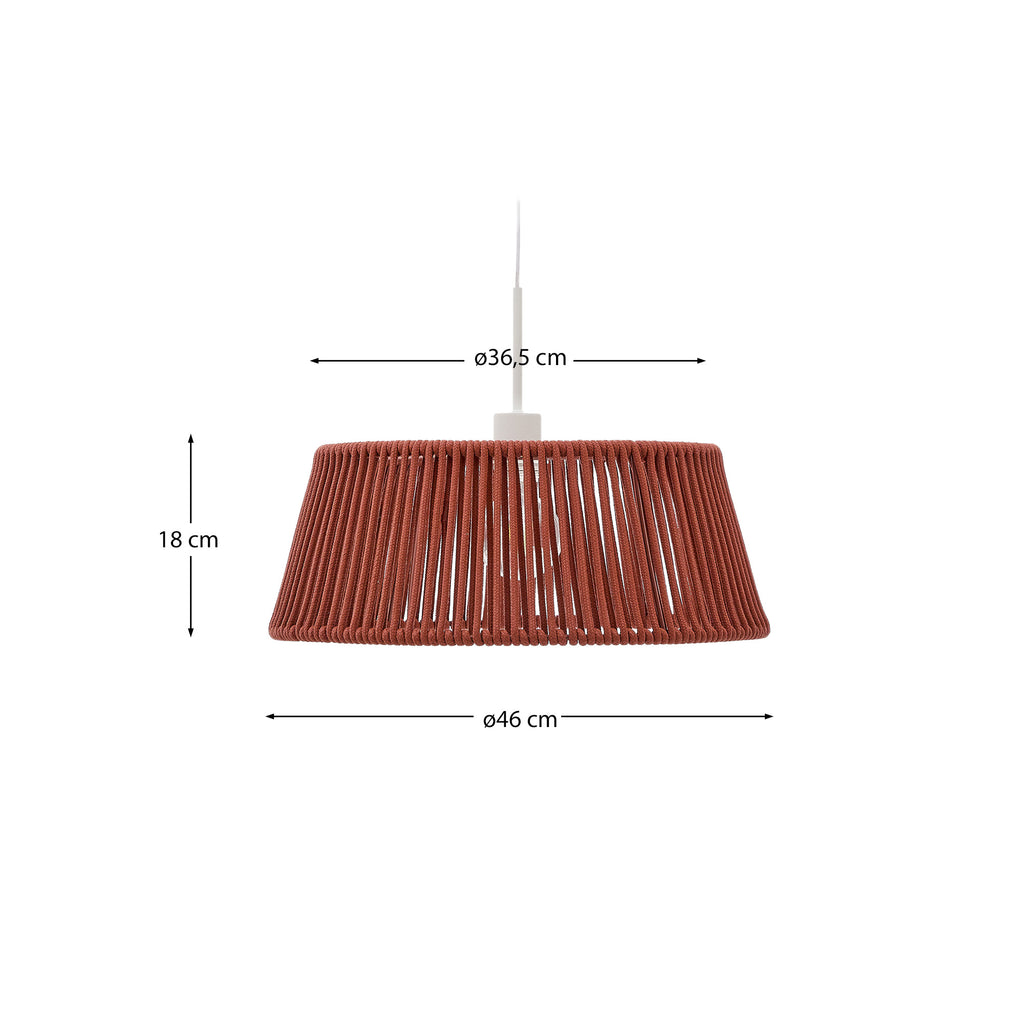 Aldet ceiling lampshade in terracotta mottled rope cord Ø46cm